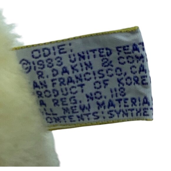 Vintage 1983 United Feature Syndicate Odie Stuffed Plush Toy 7” Dakin & Co. Synt - Picture 2 of 6